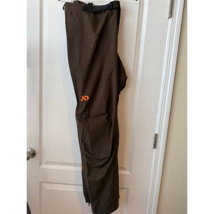Men's First Lite Boundary Stormtight Rain Pants XXL Brown Orange